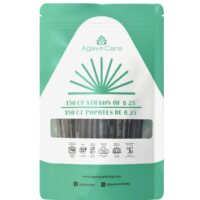 Agave Care | 825 Black Wrapped Straws 150