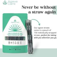 Agave Care | 985 Natural Wrapped Agave Straws 150