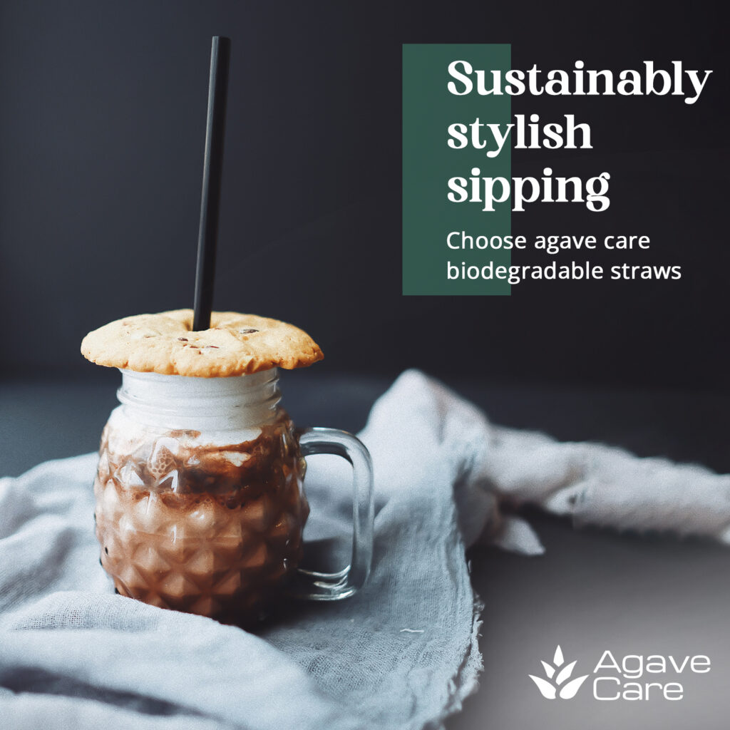 Agave Care | Sustainable Agave Straws 9.85" Black